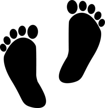 Human feet silhouette vector icon