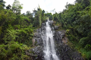 Scenic  waterfall in the forest in rural Kenya, Aberdare Ranges, Kenya