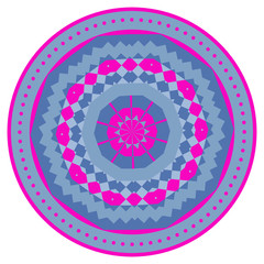 Decorative pattern. Oriental vintage round motif. The ornament with thread colors. Abstract texture designs can be used for backgrounds, textile, gift wrapping, templates, shawl and ceramic plate.