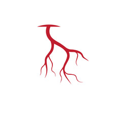 human veins, red blood vessels design and arteries Vector illustration isolated