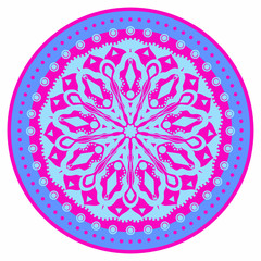 Decorative pattern. Oriental vintage round motif. The ornament with thread colors. Abstract texture designs can be used for textile, wallpapers, gift wrapping, templates, shawl and ceramic plate. 