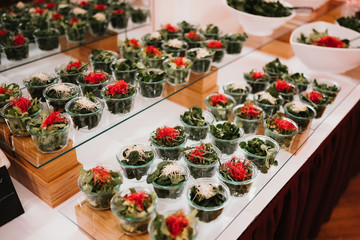 photo of an open food buffet in a hotel