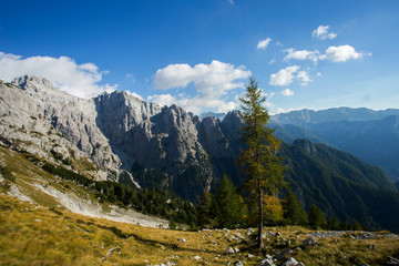 Fototapeta na wymiar Julian Alps in Slovenia landscape