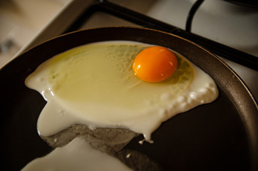 
fried egg in a pan