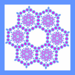 Decorative design with abstract elements for decoration and your design. Ornament, symmetry texture. Print for shawl and carpet, tile. Vector illustration.