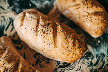 Freshly baked bread at the bakery the bakery
