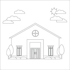 Outline House. Front View House icon