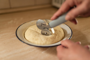 Fototapeta na wymiar Homemade bread baking tasty quarantine 