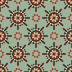 Vector ornamental seamless pattern. Vector illustration can be used for backgrounds, motifs, textile, wallpapers, fabrics, gift wrapping, templates. Design Paper For Scrapbook. Vector.