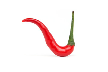 Red chili pepper isolated on white background.