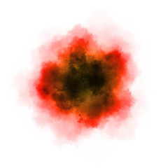 Abstract smoke on the white background. Orange and red colors.