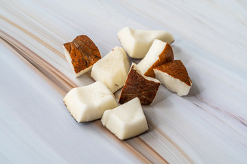Healthy Organic Fresh Vegetarian Snacks Coconut Bites and Slices.