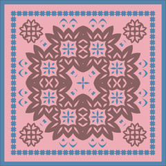 Decorative design with abstract elements for decoration and your design. Ornament, symmetry texture. Print for shawl and carpet, tile. Vector illustration.