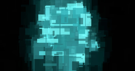 Abstract background with blue squares. Fantasy background with rectangular shapes