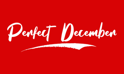 Perfect December Phrase Calligraphy Text on Red Background