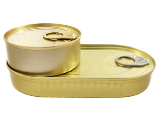 Tin cans isolated on white