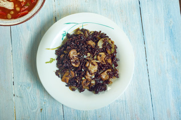Black Rice Risotto with Mushrooms
