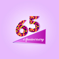65 years anniversary celebration logo vector template design