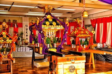 Naklejka premium 【神奈川】横須賀 祭りの出番を待つお神輿