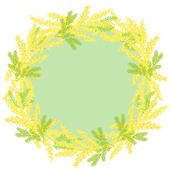 ミモザ　花　フラワー　フレーム