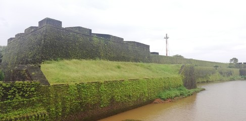 Beautiful greenish photos of a Fort / Prison.