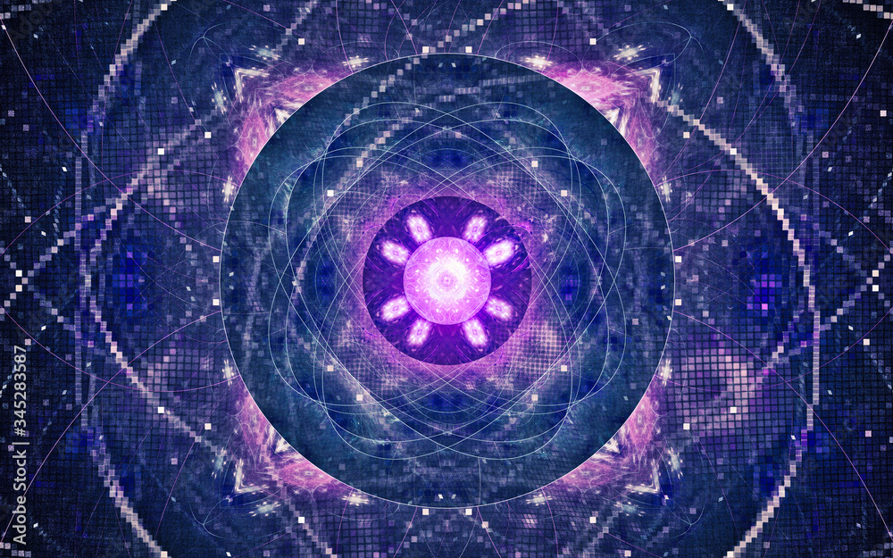 Fototapete digital generated image in the form of abstract geometric shapes of various shades and colors for us