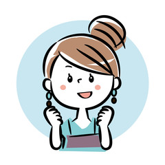  喜ぶ　笑顔　女性