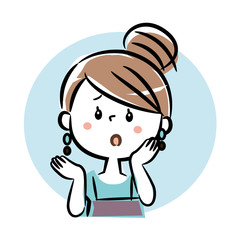 疑問, 考える　女性