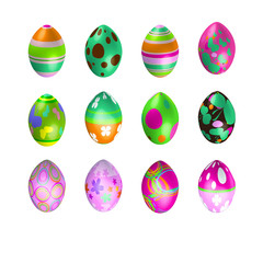 uova 3D colorate e decorate per la grafiche per la festività della Pasqua
