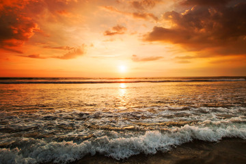 Amazing sunset from Bali beach