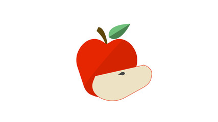 Red Apple Fruit Icon Illustration