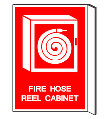 Fire Hose Reel Cabinet Symbol Sign, Vector Illustration, Isolate On White Background Label. EPS10