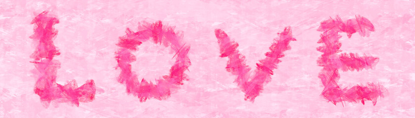 Fototapeta premium pink watercolor background with LOVE