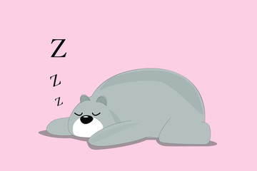 Cartoon design with teddy bear on pink background
