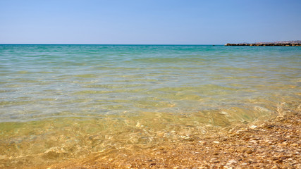 Turquoise color of the Mediterranean Sea