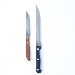Chef's kitchen knife isolated on white background, included clipping path, Cutting sharp knife.