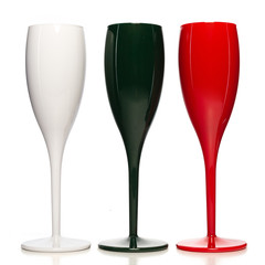 Realistic champagne glasses.