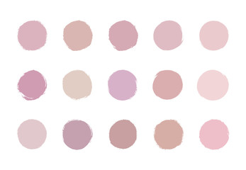 Round soft pastel pink brush stroke watercolor texture. Rose gold, nude circle washes. 
