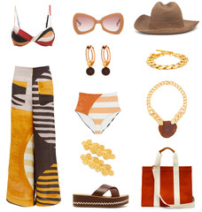 A clothing collage. The collage consists of fashionable clothes in prepared look and was made...