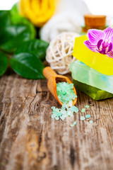 Spa accessories and orchid