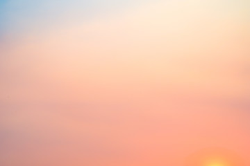 Colorful sky during sunset in a summer.