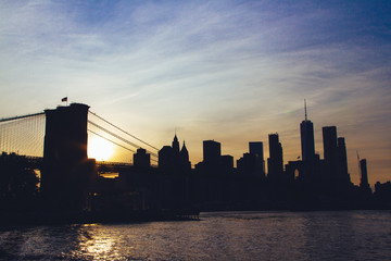 Brooklyn Bridge in the sunset