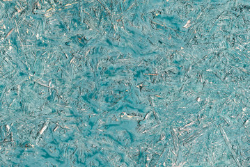 Painted wood panels made of sawdust and shavings. Texture blue wooden background.