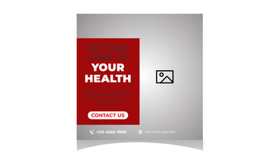 Medical Healthcare social medical banner  square Template  