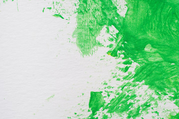 abstract image green watercolor paint on white paper background
