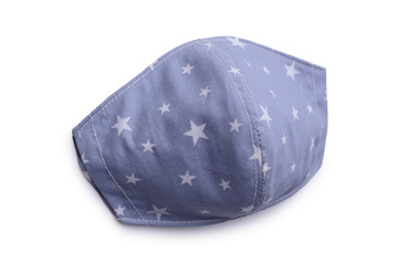 design of face mask handmade sewing from fashion fabric cotton cloth, image isolated on white background