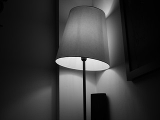 black and white night light lamp - obrazy, fototapety, plakaty
