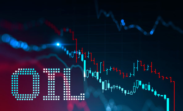 Oil crisis concept, declining graph