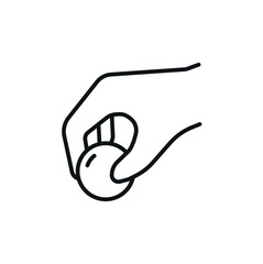 Minimal line Donate money Icon - Hand giving a coin - vector