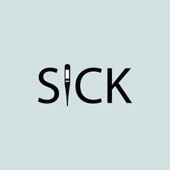 Sick typography logo design vector